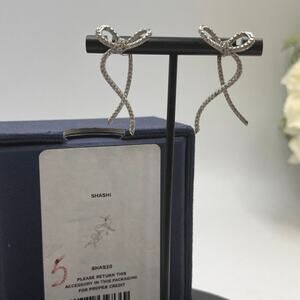 SHASHI Women's‎ Caroline Pave CZ Bow Front Back Elegant Modern Earrings